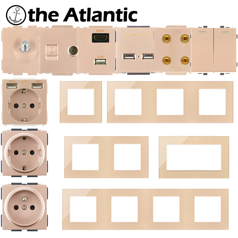 S Series- EU французская настенная розетка USB зарядное устройство переключатель RJ45 Cat5e