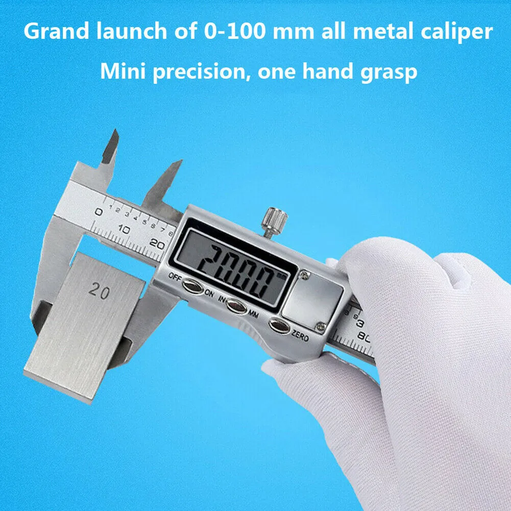 

Stainless Steel LED Digital Electronic Gauge Vernier Caliper 100mm 4 Inch Measuring Digital Electronic Watch Vernier Caliper