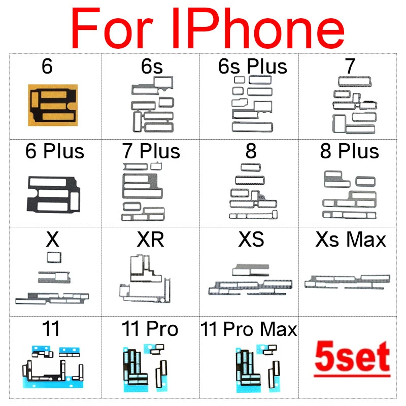 5 комплектов для iphone 11 Pro X XS Max XR 6s 7 8 Plus материнская плата встроенное сиденье FPC