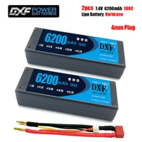 dxf 6200mah 4mm lipo battery 7 4v 100c200c 2s lipo rc battery deans xt60 ec5 for rc evader bx car truck truggy buggy helicopter