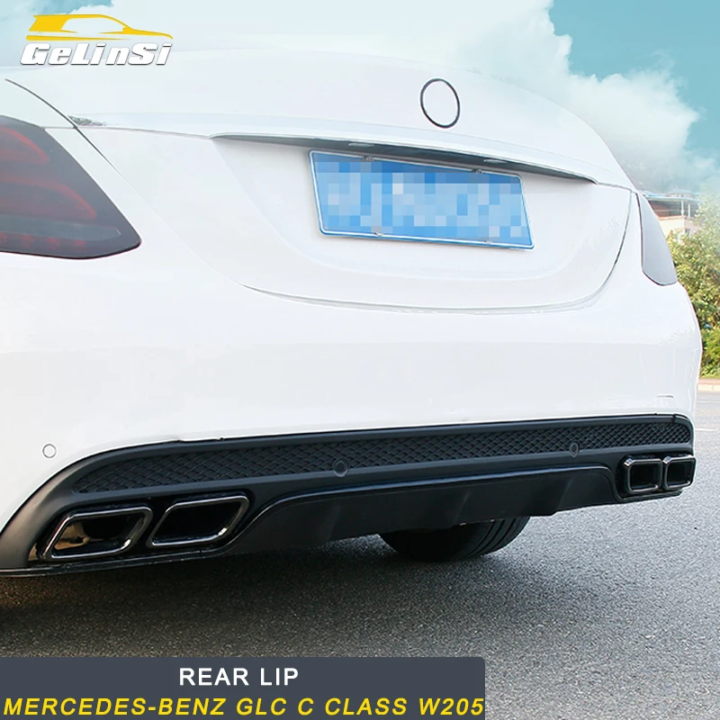 Gelinsi для Mercedes Benz C Class W205 2016 2019 автомобильный Стайлинг задний бампер крыло Защитная