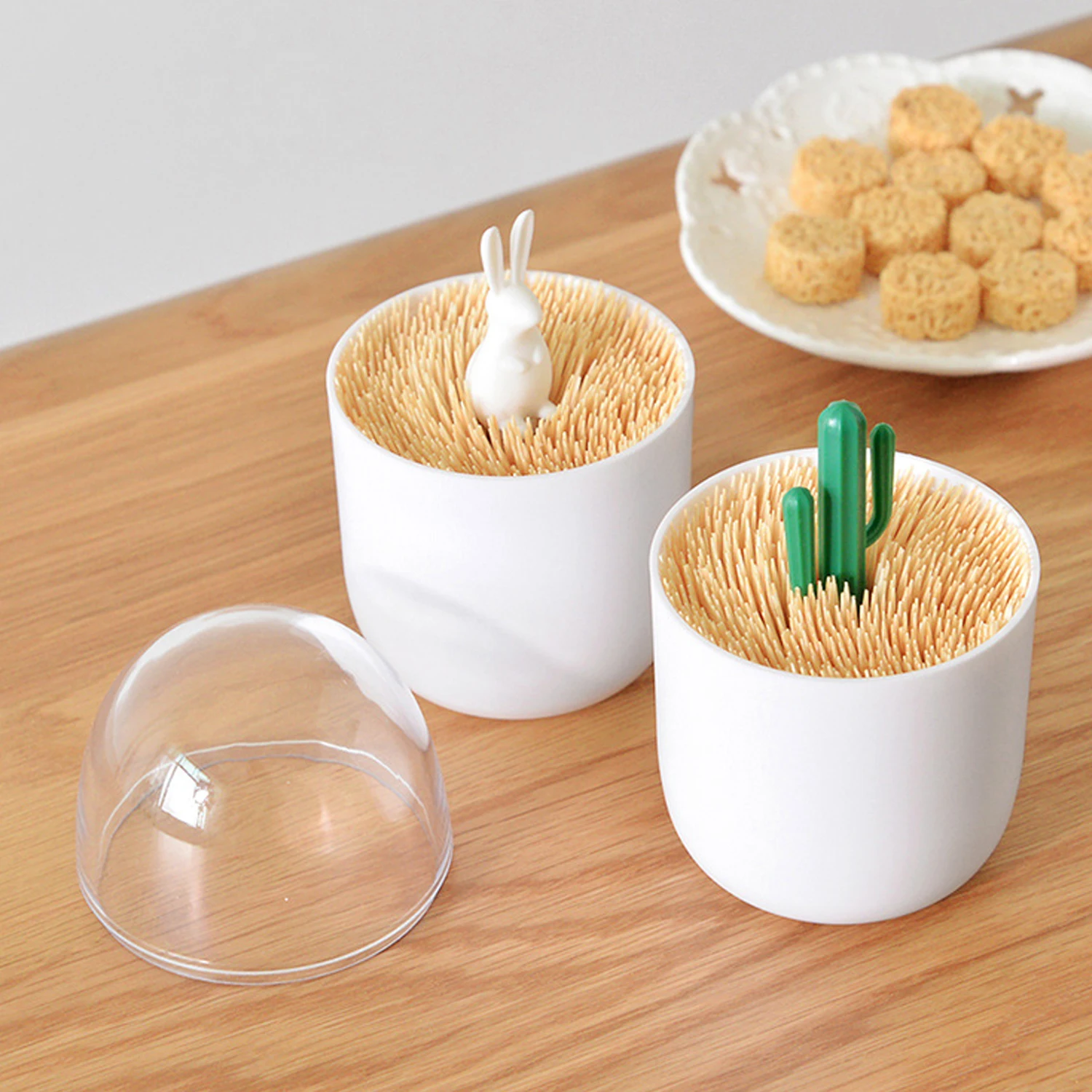 Behogar милые ватным тампоном Держатель Для Зубочисток диспенсер Органайзер