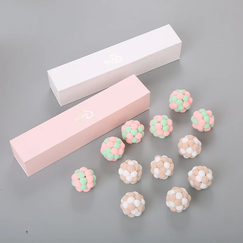 6 шт кошка игрушка мяч набор Hand Made плюшевые эластичные со звоночком современный