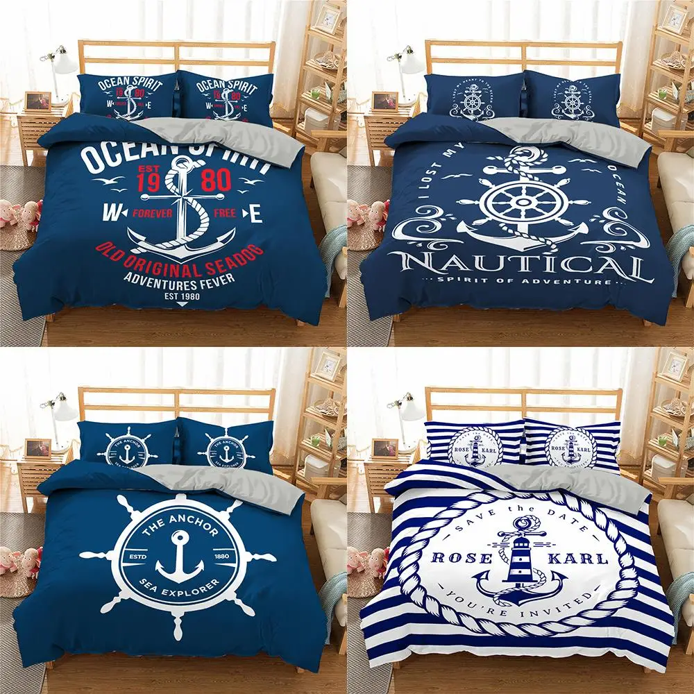

2021 Nautical Ocean Bedding Sets Ancient Ocean Spirit Duvet Cover Bedding Set King Queen Bed Linen With Pillowcase Bedclothes