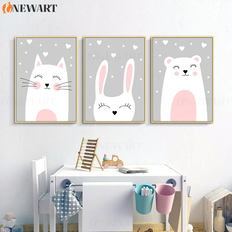 Милый настенный постер для детской комнаты картины милые украшения декоративные