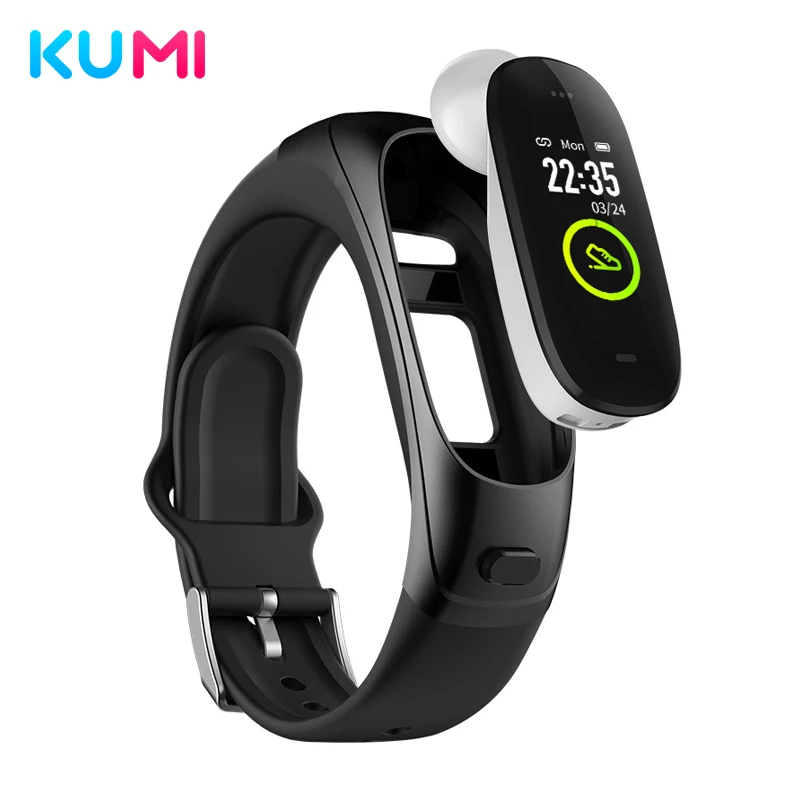 

Global Version Smart Watch KUMI V08 Pro Earband Sport Heart Rate Wrist-based BT5.0 Earphone Bluetooth Call Smart Bracelet