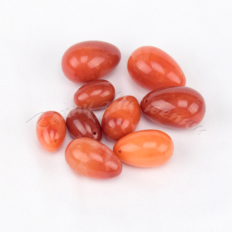 Сверлильные яйца Yoni натуральные красные яшма Кегеля шарики для женщин