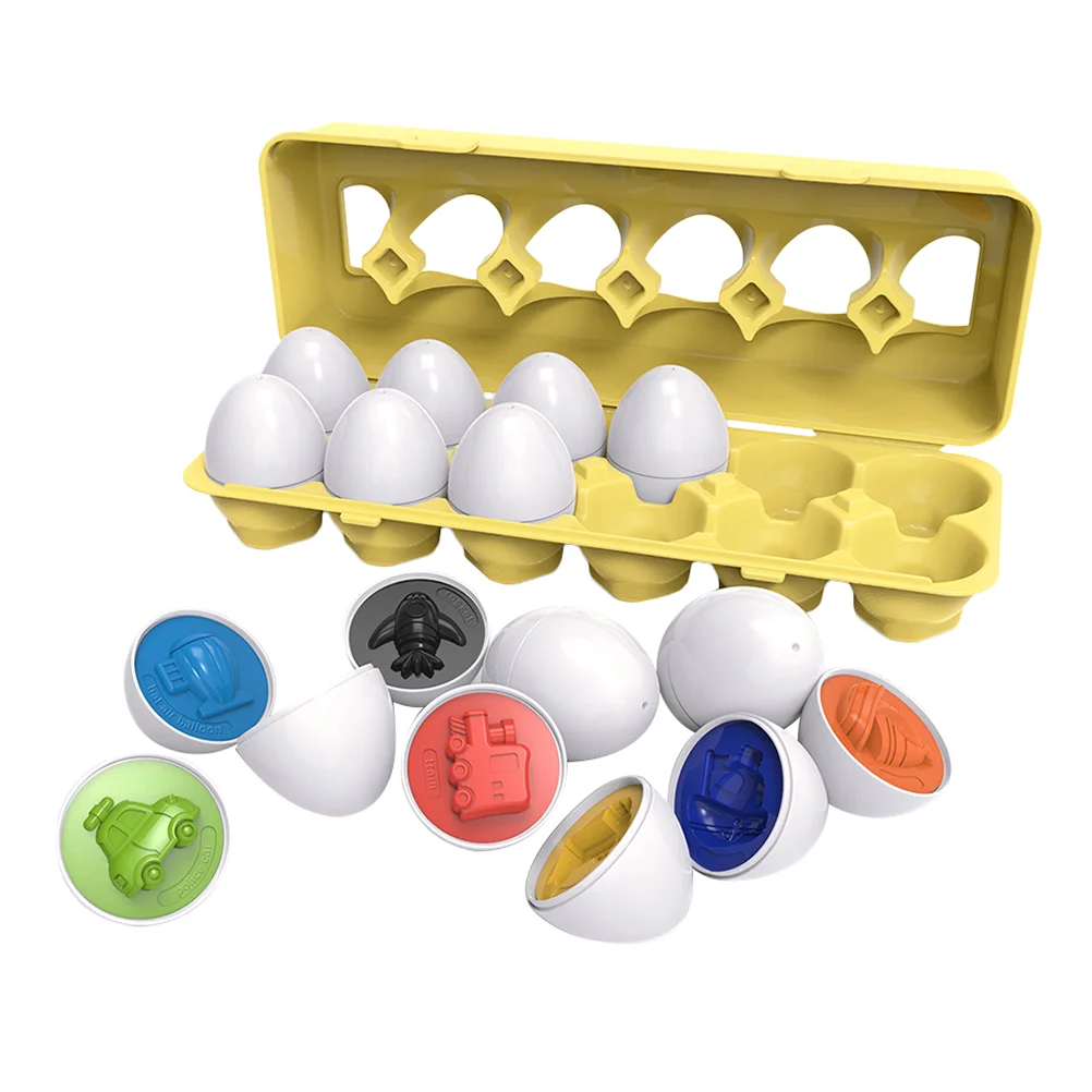 

12pcs Easter Egg Toys Transport Vehicle Matching Egg Kids Cognition