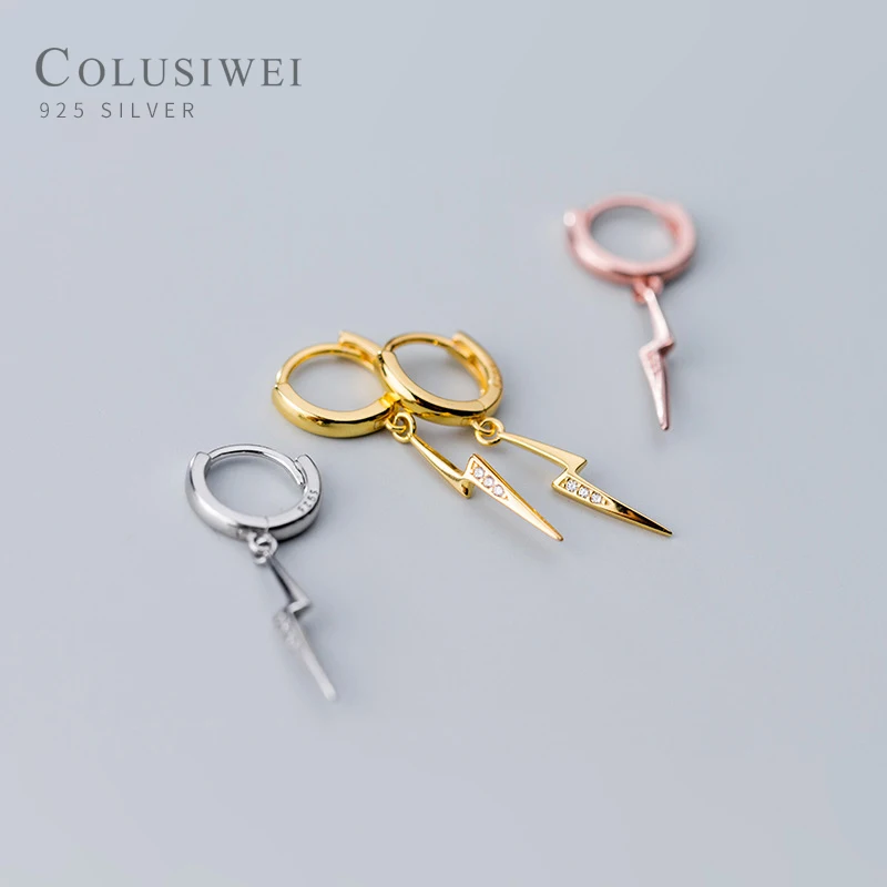 

Colusiwei флэш-память Lightning Длинные висячие серьги с подвесками 925 пробы серебро Femme хип-хопа серьги для Для женщин унисекс ювелирные изделия