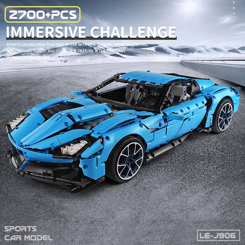 MOC J906 Новинка высокотехнологичные шевролеты корветы Grand Sport Il Toro Azzurro подходит для