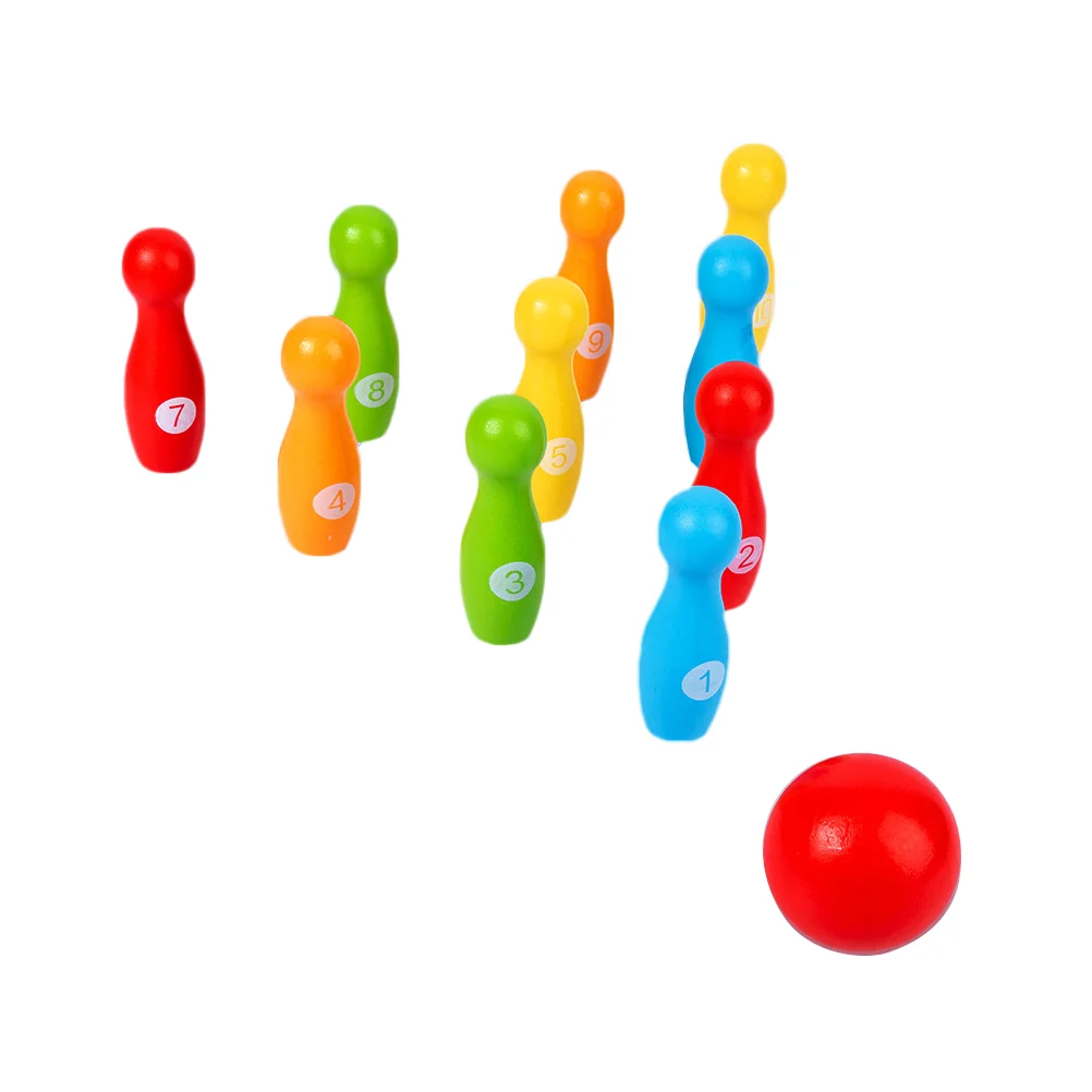 

1 Set Mini Bowling Game Wooden Kid Bowling Kit Kids Bowling Play Kit for Kids