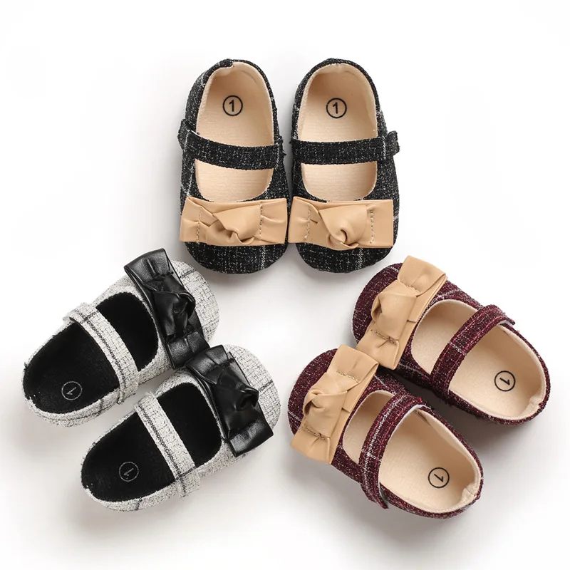 2020 Newborn Baby Girl Crib Shoes Bowknot Soft Princess Cotton Anti-slip Sneaker Prewalker 0-18M |