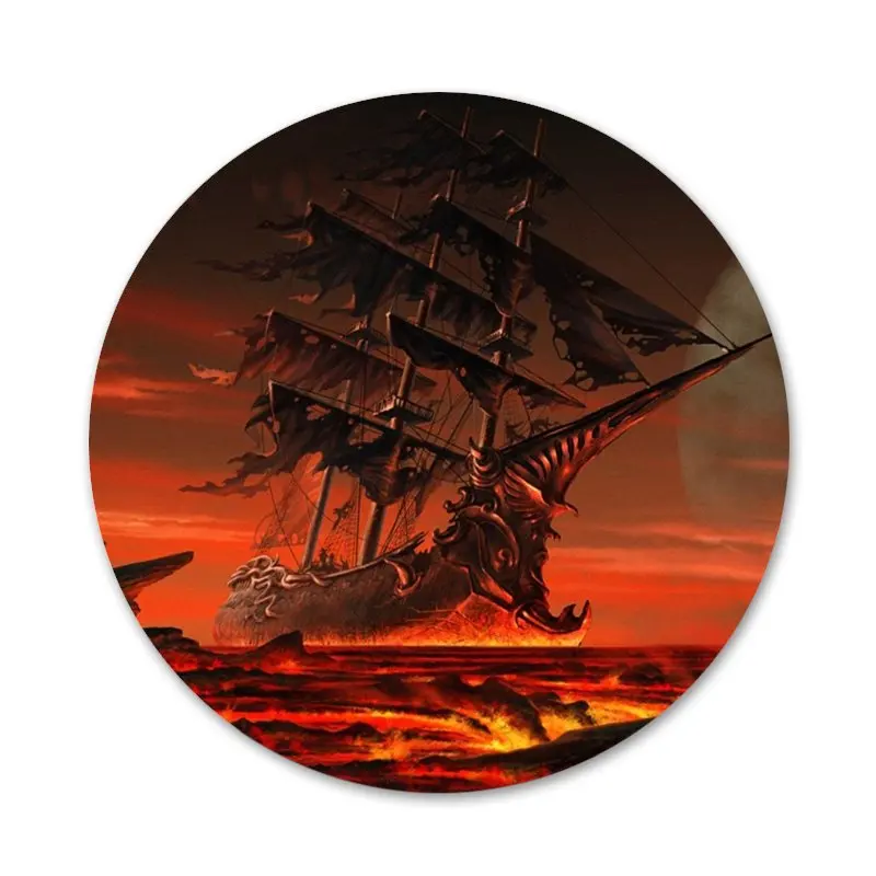 Пиратский корабль Парусный мачта лодка море значок значки металлические для