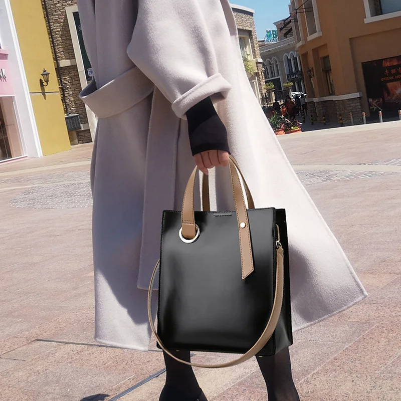 

100% Genuine Leather Handbags New Ladies Fashion Solid Color Broadband Large Capacity Single Shoulder Bag Purses neverful bags