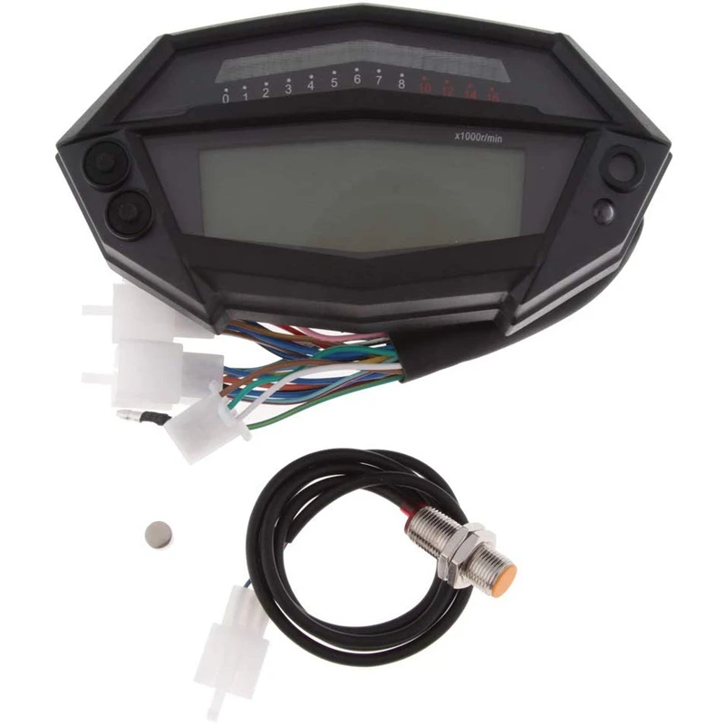12V ЖК дисплей мотоцикл цифровой тахометр одометром масла Температура мотоцикла