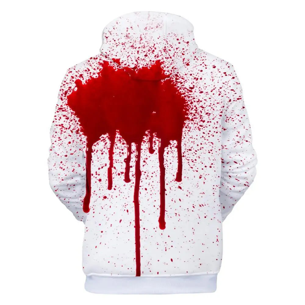 Мужская и женская мода Хэллоуин 3D принт вечерние с длинным рукавом капюшоном