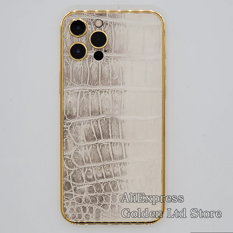 24K Gold Himalayan crocodile skin Crocodile skin housing For Phone 12Pro Max Limited edition 11Pro 12Pro Middle Frame with Logo