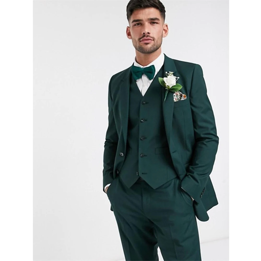 

Custom-made Two Buttons Groomsmen Notch Lapel Groom Tuxedos Men Suits Wedding/Prom/Dinner Man Blazer(Jacket+Pants+Tie+Vest)