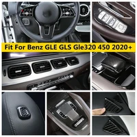 carbon fiber abs accessories for mercedes benz gle gls gle320 450 2020 2021 steering wheel gear shift air ac vent cover trim kit