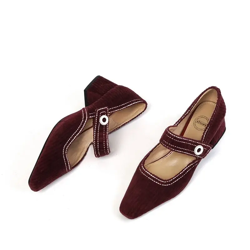 

ALLBITEFO comfortable soft flock women high heels sheepskin insole fashion casual women heels shoes street walking basic shoes