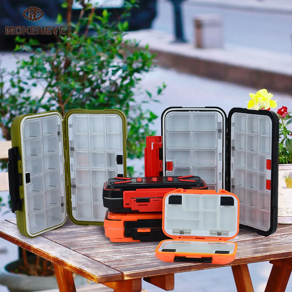 

MOKENEYE Waterproof Fishing Tackle Box Double-Sided Bait Lure Box Fish Hook Storage Box Carp Fly Fishing Accessories Fishing Box