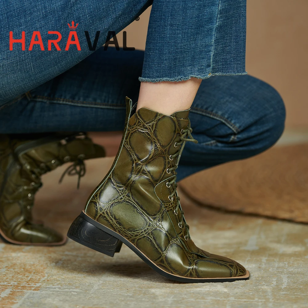 

HARAVAL Women Ankle Modern Boots Bottom Shoes High Heels Mixed Colors Fashion Elegant Shoes Autumn Winter Fashion Shoes E636L