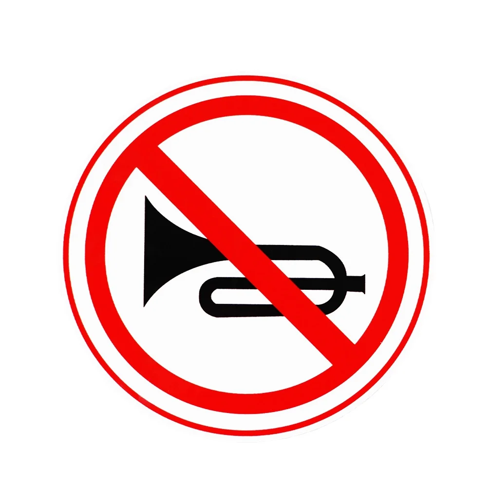 

13cm *13cm Creative No Horn Warning Waterproof Color Car Sticker PVC Personalized Auto Windshield Motorcycle Decal Decoration