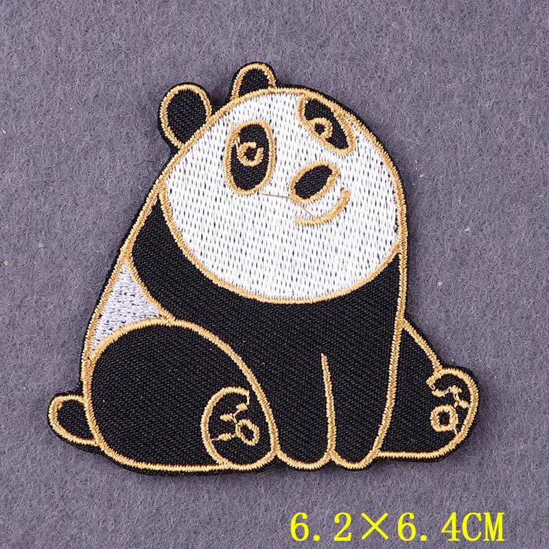 Забавные аксессуары для одежды термоклейкие нашивки мультяшный Кот панда