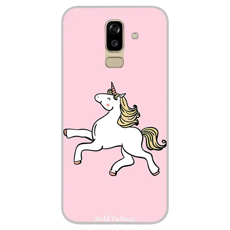 cute cartoon unicorns Matte Silicone Case For Samsung galaxy J2 pro J3 J4 J6 J7 J8 A5 A7 A9 A8 A6 Plus 2018 TPU Phone Cover |