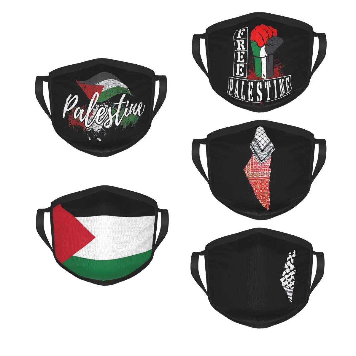 

Palestine Palestinian Map With Keffiyeh Reusable Mouth Face Mask Anti Haze Dustproof Mask Protection Respirator Mouth Muffle