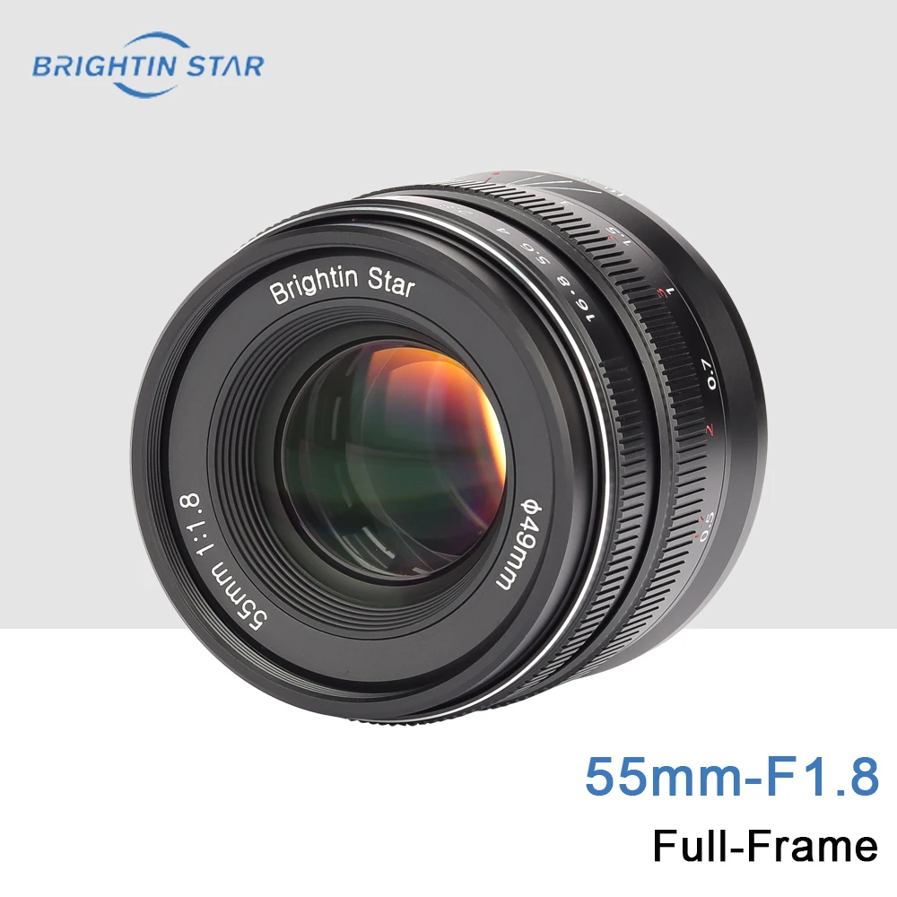 Brightin star 55 мм F1.8 Полнокадровый объектив для камеры с фиксированным ручным фокусом