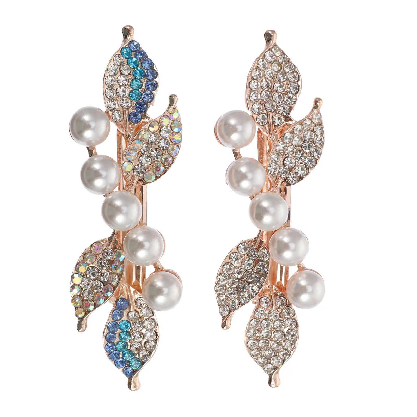 

2pcs Luxury Pearl Rhinestone Hair Clips Alloy Fashion Hairpins Hair Accessories