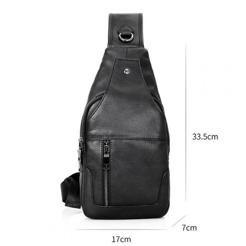

YourSeason Men Casual Chest Bags Genuine Leather Korean Multi Pocket 2021 Male Waterproof Retro Crossbody Bag