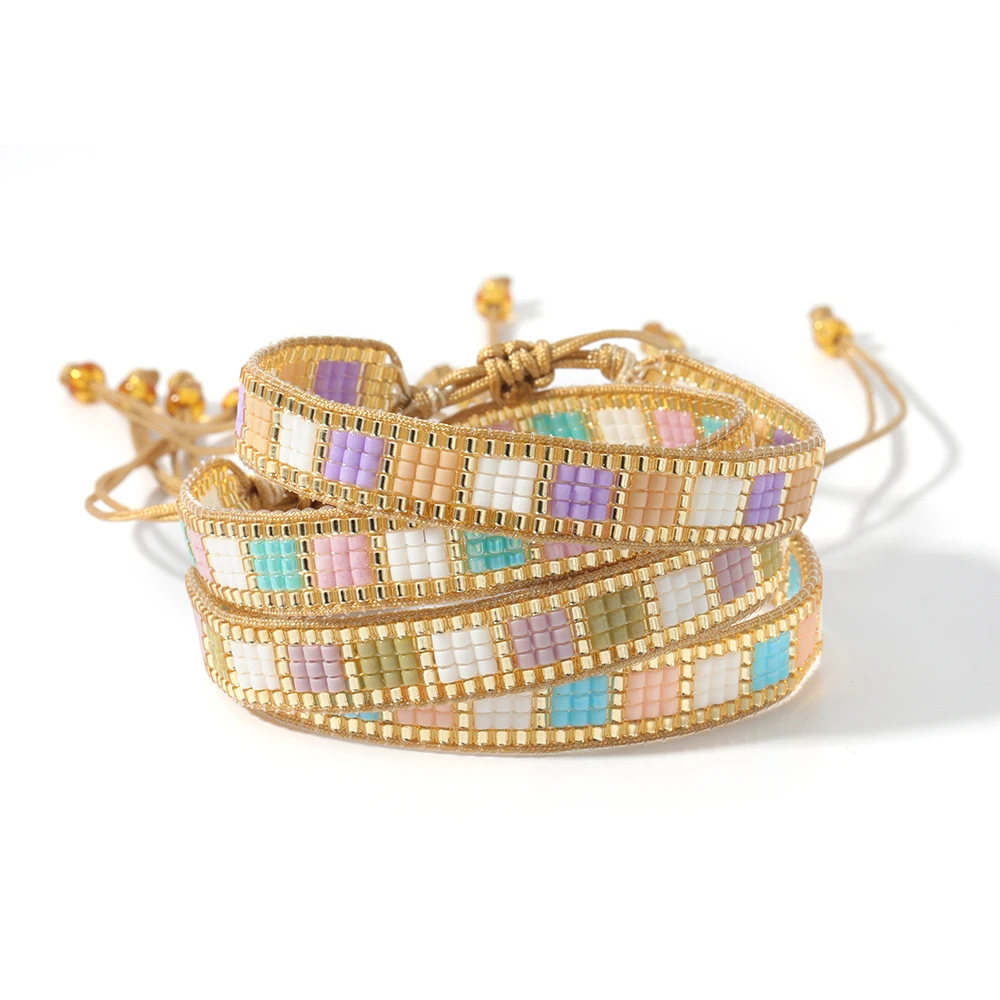 

Rttooas Miyuki Rice Bead Bracelet Rainbow Hit Color Female Simple Atmosphere Bohemian Art Jewelry Handmade Beaded Gift Wholesale