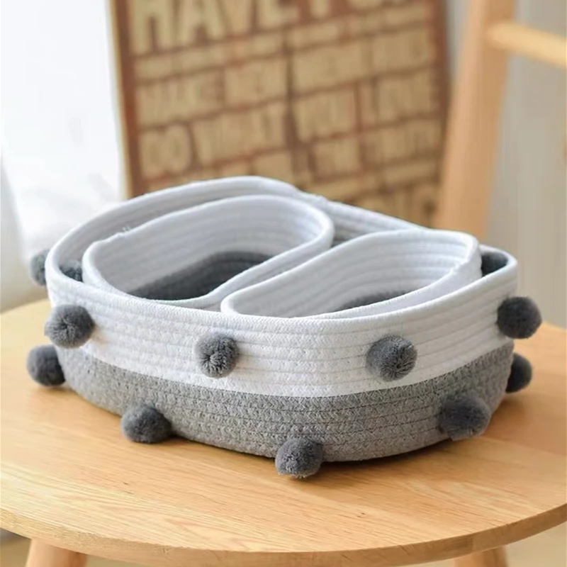 Pink receive basket cotton thread ball Nordic sitting room decorates sundry cosmetics to store indoor household articles | Дом и сад