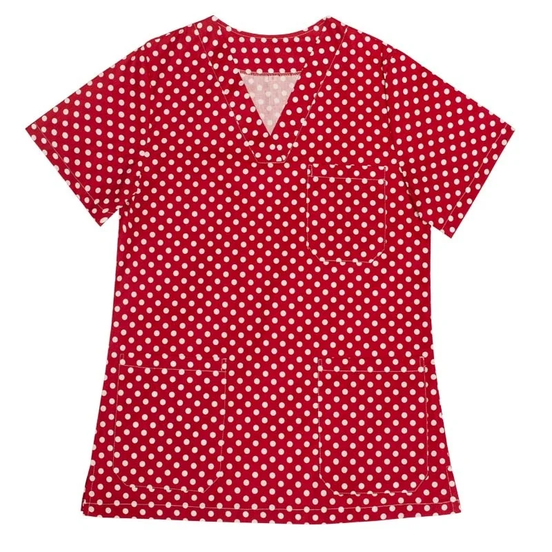 Женская модельная рубашка из чистого хлопка с V-образным вырезом и принтом