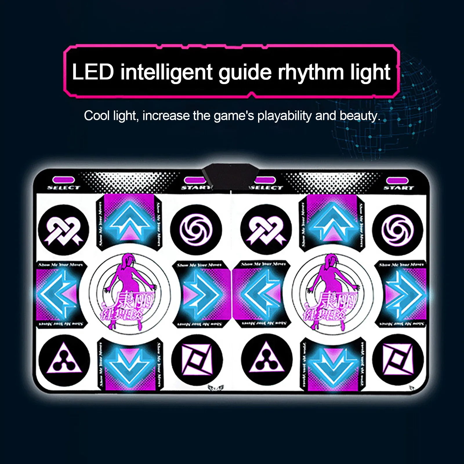 

Somatosensory Game Mat Double User LED Lamp Dance-Mats Non-Slip Step Pads Sense Game English For PC TV Home Dance Mat