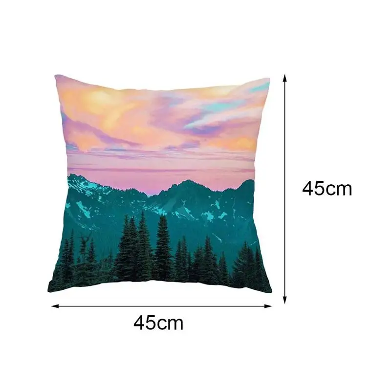 

Mountain Pattern Pillowcase Home Sofa Polyester Pillow Cover Square Pillowcase Bedroom Hotel Car Decoration 45cm*45cm