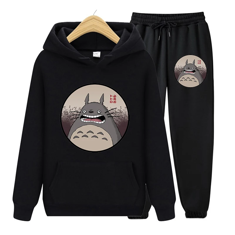 

Women's Two Pieces Set Harajuku Totoro Studio Ghibli Winter Casual Hoodies Sweatshirt Long Pants Loose Tracksuit Suit Outfits