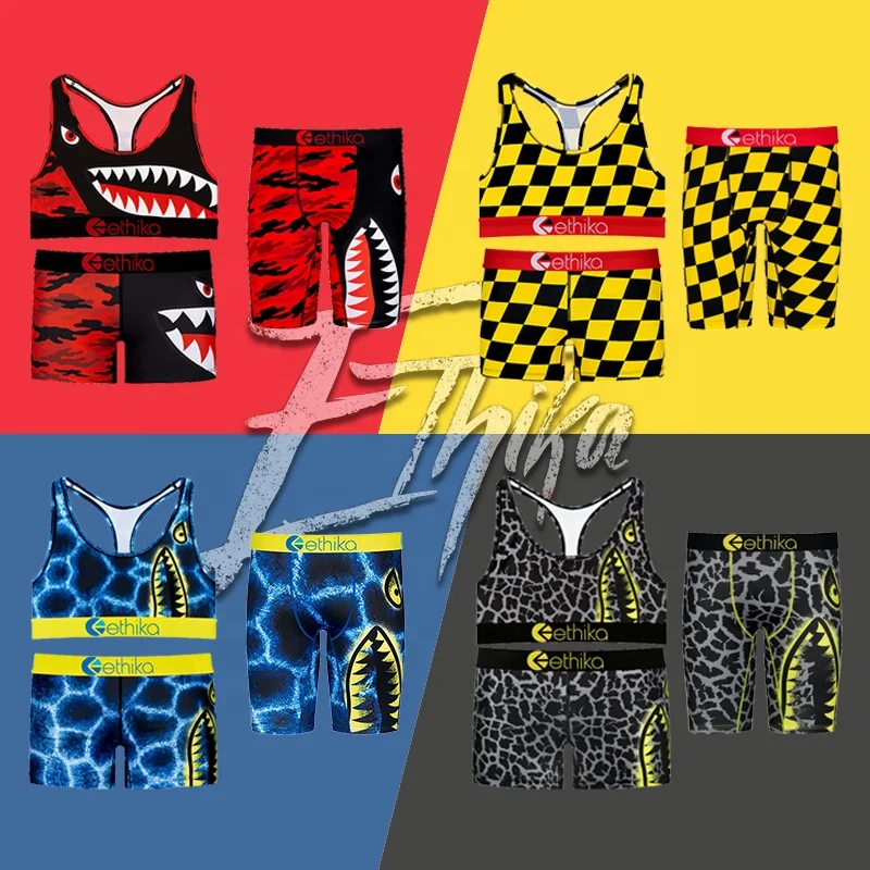 Canton Hint Ethika 2021 Valentine Day couple women yoga 3 piece yoga cozy swimsuit set pants Ethika boxers briefs underwear