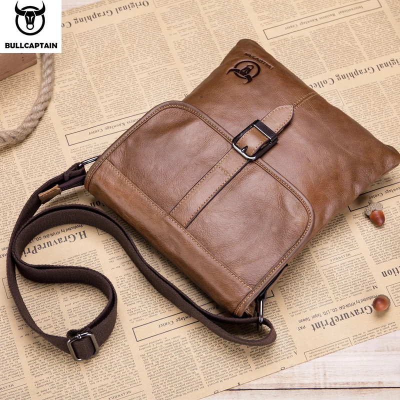 BULLCAPTAIN 2019 Мужская сумка из натуральной кожи Новая через плечо мужские маленькие
