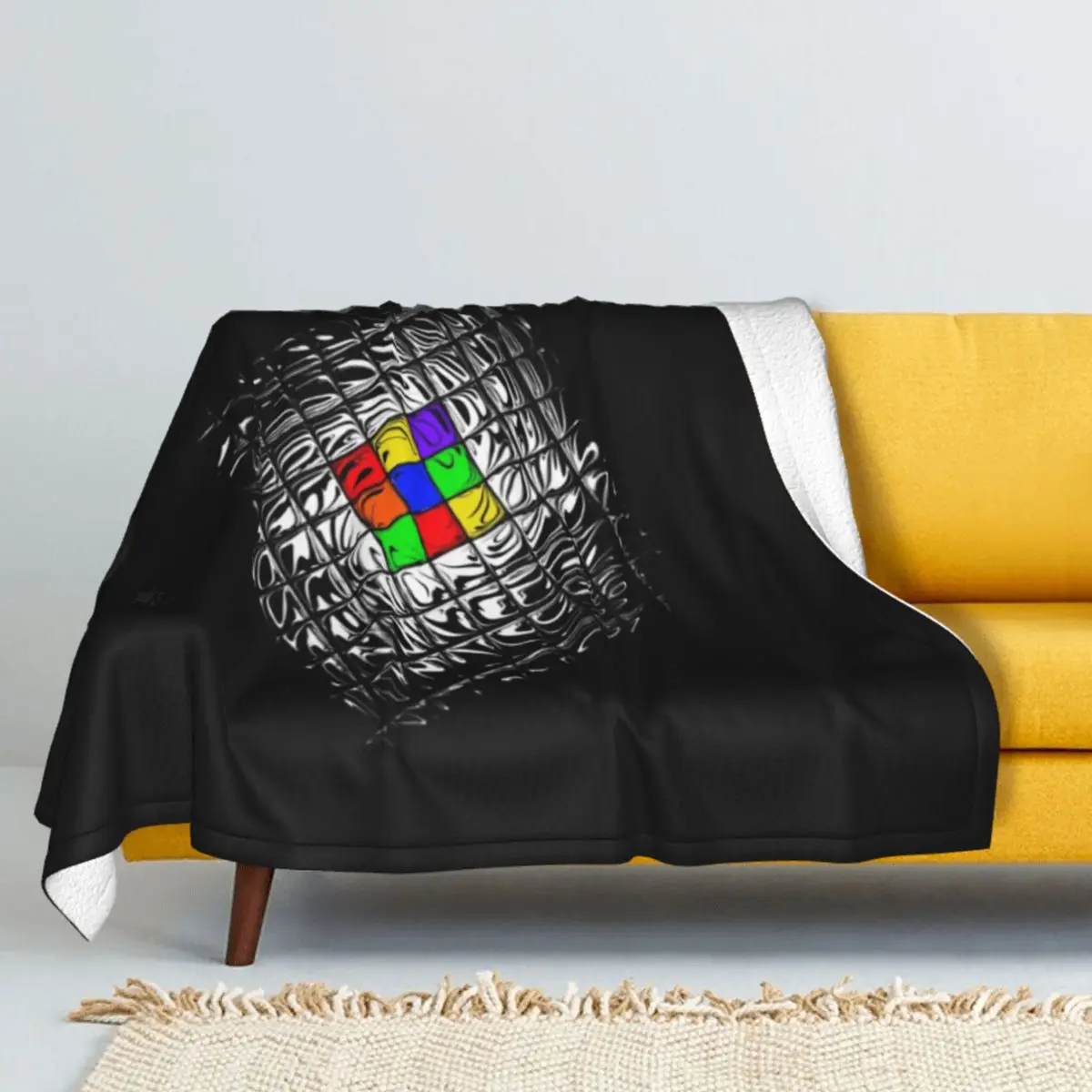 

Кубик Рубика зимнее утолщенное Двухслойное шерстяное одеяло Коралловое Флисовое одеяло мягкая подкладка для кровати графика для взрослых