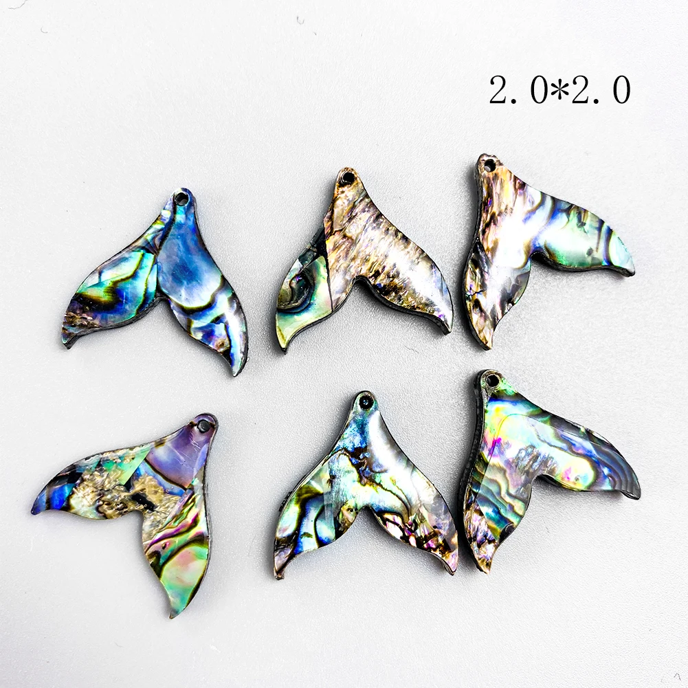 

5PCS Natural Abalone Shell Pendants Charms Fishtail Shell Pendants for Jewelry Making DIY Necklace Earring Accessories 20*20mm