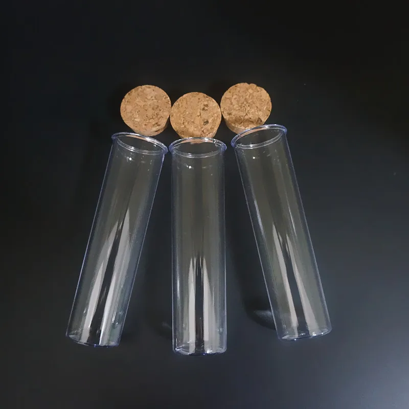 

30pcs/lot 30x115mm Clear Plastic Test Tube With Cork School Supplies Lab Equipments Flat Bottom Tube Wedding Favor Gift Tube