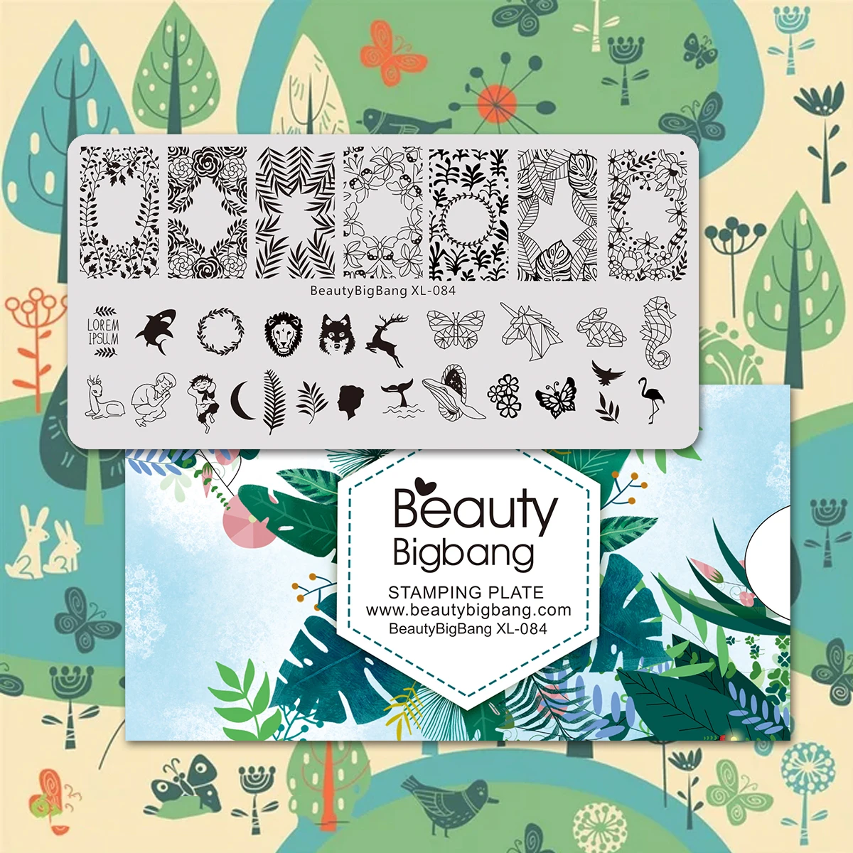 BEAUTYBIGBANG 6*12 см штамповки ногтей пластины шаблон для ногтей Лотос линия цветок бабочка Маникюр изображение ногтей шаблон