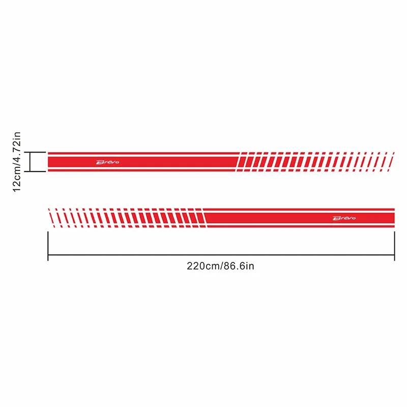 

2pcs/lot Car Decal Car Side Skirt Sticker For Fiat Bravo Long Stripe Car Stickers Auto Accessories