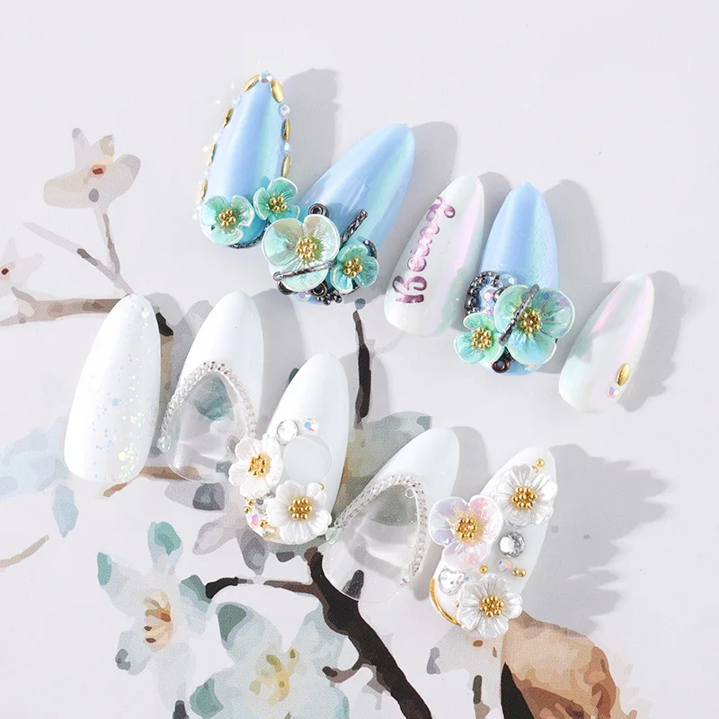 8 коробок лак для ногтей цветок разноплановый орнамент с цветочной заклепкой