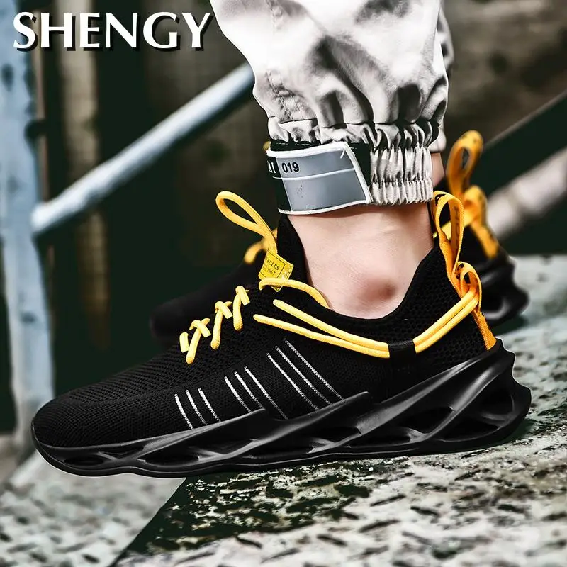 Сетчатые кроссовки для бега Спортивная мужская обувь 2020 дышащая модная мужские