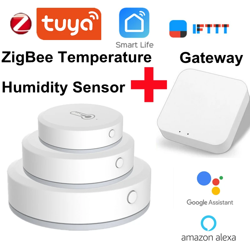 

Датчик температуры и влажности Tuya ZigBee, работает с приложением Alexa и Google Home Smart Life