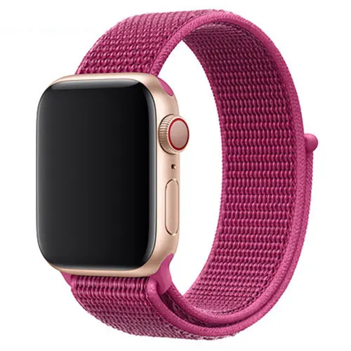 Спортивные петли для наручных часов Apple Watch, версии 44/42/40/38 мм 5/4/3/2/1 нейлоновый ремешок для наручных часов браслет ремешок с крючками и петлями застежка - Цвет ремешка: Dragon Fruit